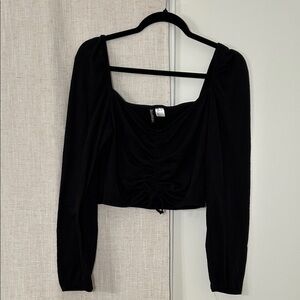 H&M Black Square Neck Blouse